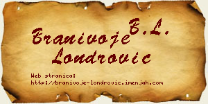 Branivoje Londrović vizit kartica